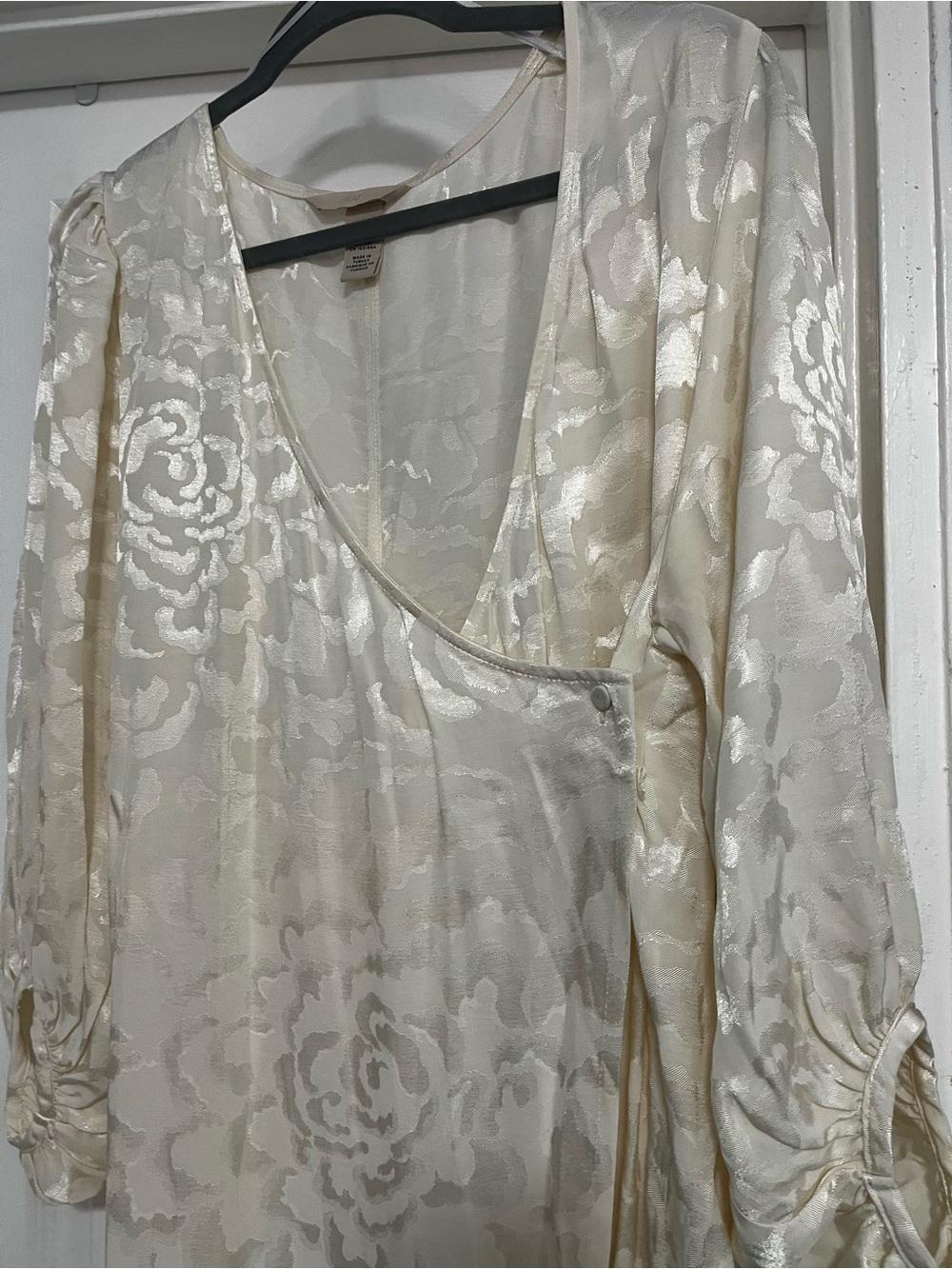 H&M NWOT Ivory Floral Wrap Midi Dress - Picture 3 of 4